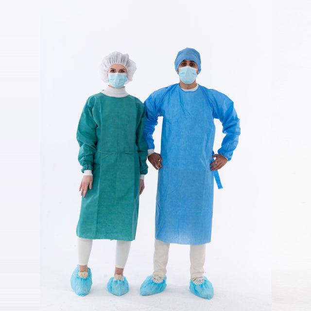 Disposable PP Waterproof surgical gown With knit cuff (2) – 副本