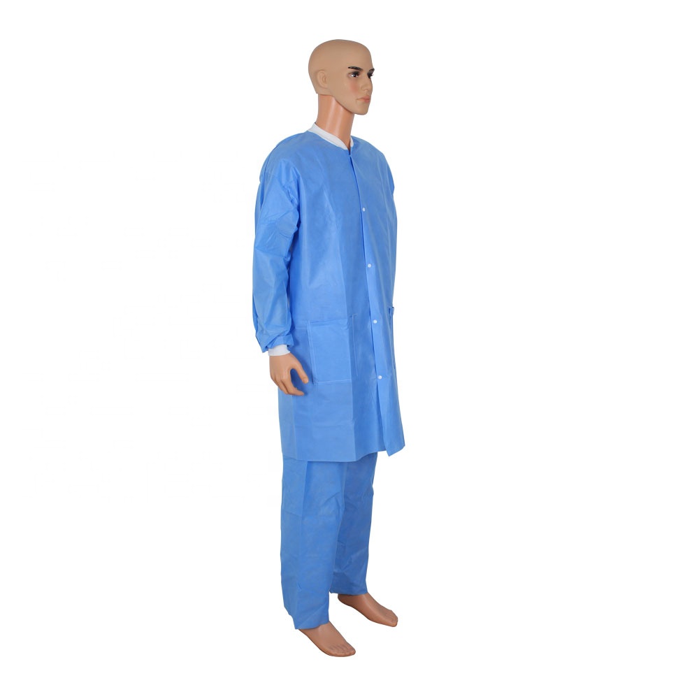 Disposable nonwoven visitor gown disposable lab coat lab gown