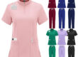 Custom spandex scrub tops with zipper