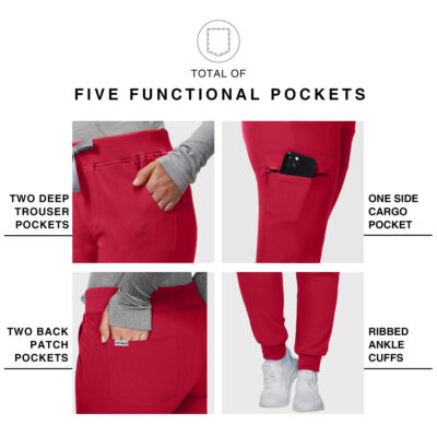 scrub jogger pants with 5 pockets