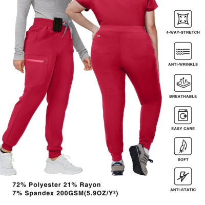 scrub jogger pants with 5 pockets
