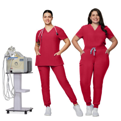 scrub jogger pants with 5 pockets