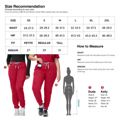 scrub jogger pants with 5 pockets