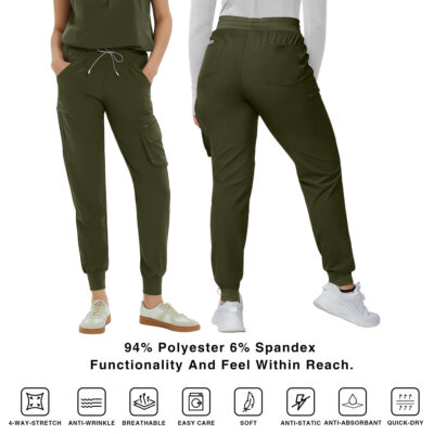 women’s jogger scrub pants with yoga