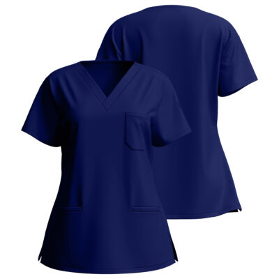 V-neck scrub tops with pockets