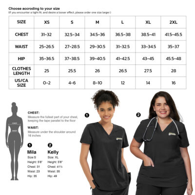V-neck scrub tops with pockets