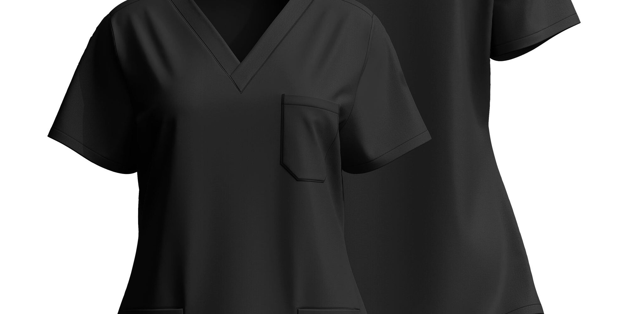 V-neck scrub tops with pockets