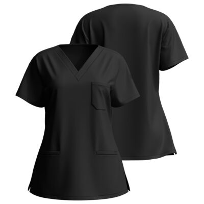 V-neck scrub tops with pockets
