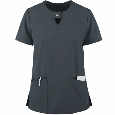medical scrub tops with multi-pockets