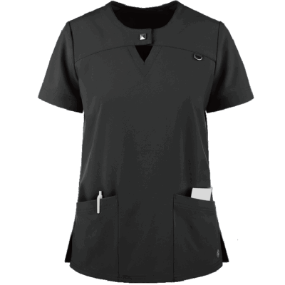 medical scrub tops with multi-pockets