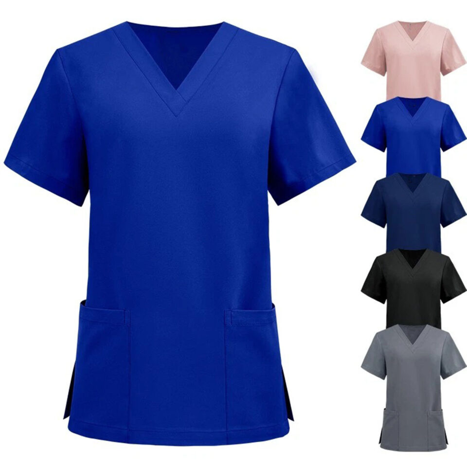 women’s hospital scrub tops tunic design