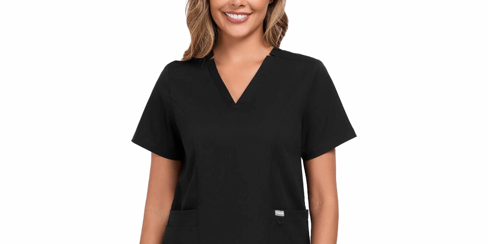 V-neck medical scrub tops