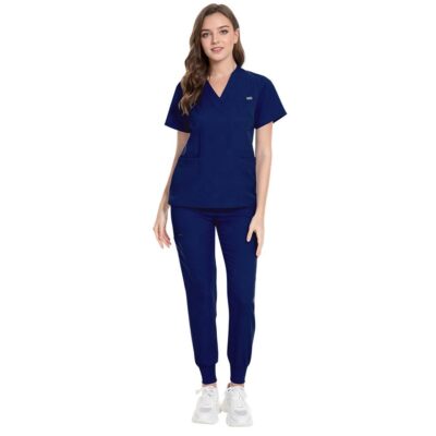 Women’s grey V-neck scrub sets