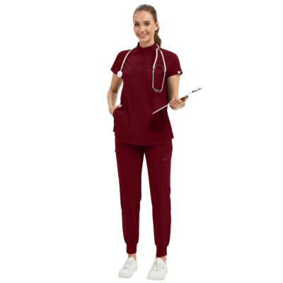 women’s scrub sets mandarin collar