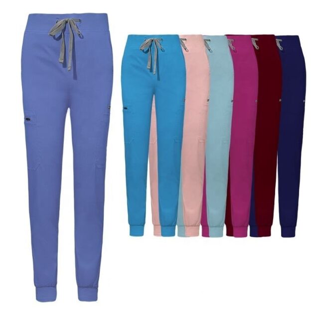 Elastic OEM logo medical scrub jogger pants