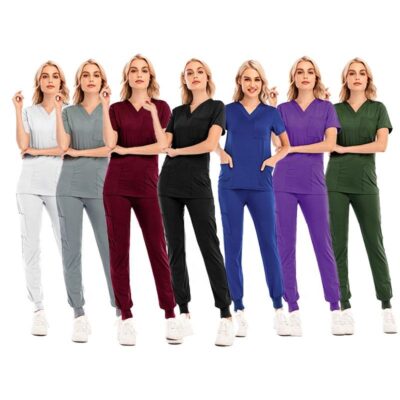 High quality women jogger scrubs set