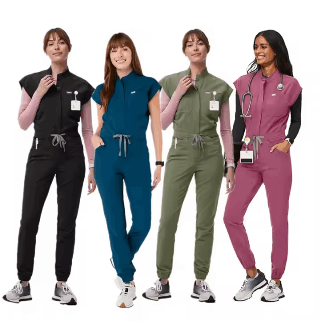 One piece plus size women scrubs j
